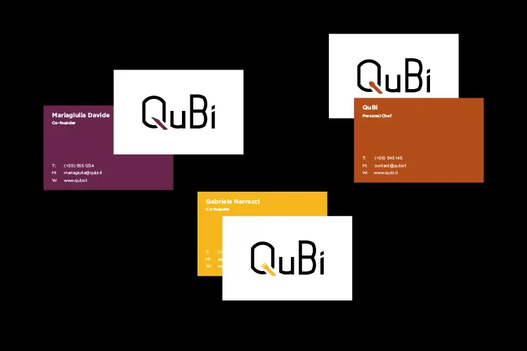 qubi graphic identity logo catering italian restaurant personal chef